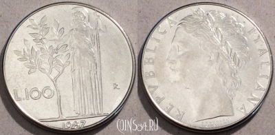 Италия 100 лир 1987 года, KM# 96.1, 92-142