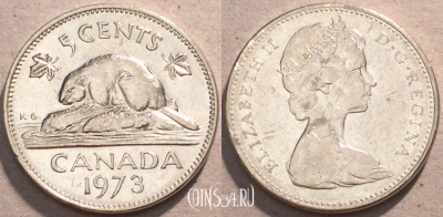 Канада 5 центов 1973 года, см. сост., 94-010