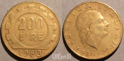 Италия 200 лир 1983 года, KM# 105, 095-010