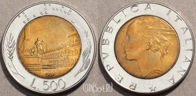 Италия 500 лир 1989 года, KM# 111, 095-054