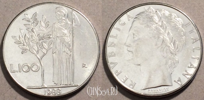 Италия 100 лир 1988 года, KM# 96.1, 95-066