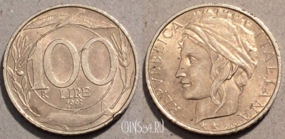 Италия 100 лир 1993 года, KM# 159, 95-079