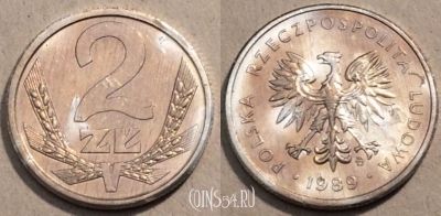 Польша 2 злотых 1989 года Y# 80.3, 97-139