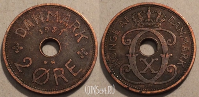 Дания 2 эре 1931 года, KM# 827, 99-022
