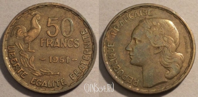 Франция 50 франков 1951 года, KM# 918, 99-035