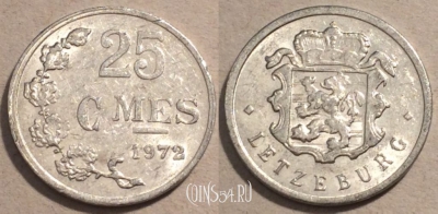 Люксембург 25 сантимов 1972 год, KM# 45a, 99-043