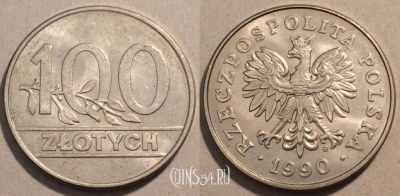 Польша 100 злотых 1990 года, Y# 214, 99-065