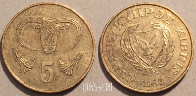Кипр 5 центов 1983 года, KM# 55.1, 99-083