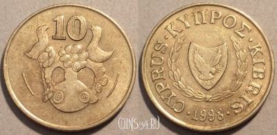 Кипр 10 центов 1998 года, KM# 56.3, 099-084