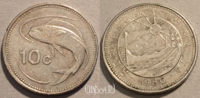 Мальта 10 центов 1986 года, KM# 76, 099-135