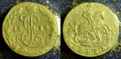 Денга 1788 КМ, Деньга, редкая, отличная, 01-112