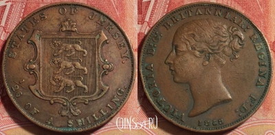 Джерси 1/26 шиллинга 1858 года, KM# 2, a059-142