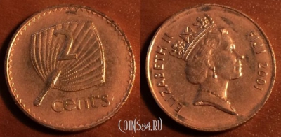 Фиджи 2 цента 2001 года, KM# 50a, 44-055