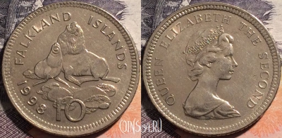 Фолклендские острова 10 пенсов 1998 года, KM# 5.2, 164-055