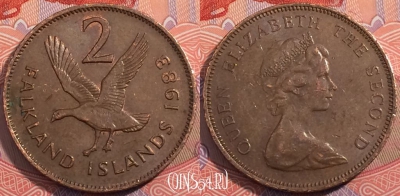 Фолклендские острова 2 пенса 1983 года, KM# 3, a074-144