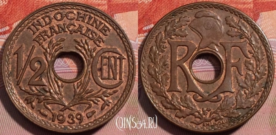 Французский Индокитай 1/2 сантима 1939 года, a137-007
