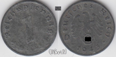 Германия (Третий рейх) 1 рейхспфенниг 1943 г. A, 120-034