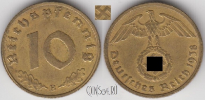 Германия (Третий рейх) 10 рейхспфеннигов 1938 B, 131-078