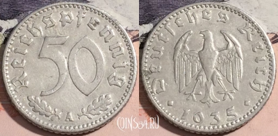 Германия (Третий рейх) 50 рейхспфеннигов 1935 A, 176-040