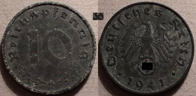 Германия Третий рейх 10 рейхспфеннигов 1941, 87-041b