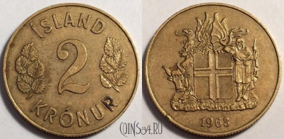 Исландия 2 кроны 1963 год, KM# 13a.1, 81-036a