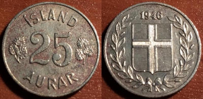Исландия 25 аурар 1946, 56-004