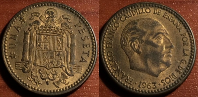 Испания 1 песета 1963, 55-083