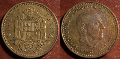 Испания 1 песета 1966, 55-077