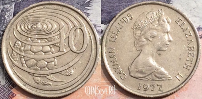 Каймановы острова 10 центов 1977 года, KM# 3, a082-049