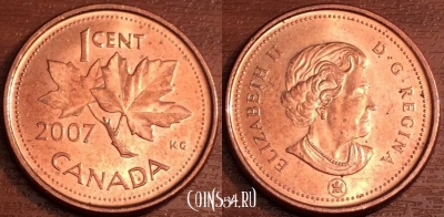Канада 1 цент 2007 года, см. состояние, 69-006a