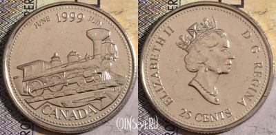 Канада 25 центов 1999 года, KM# 347, UNC, 160-122