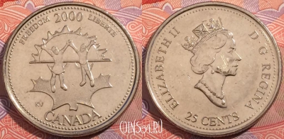 Канада 25 центов 2000 года, KM# 374, a064-030