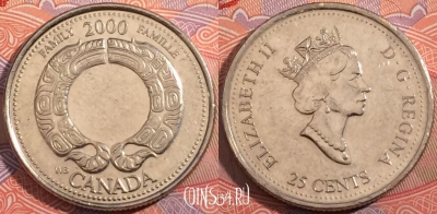 Канада 25 центов 2000 года, KM# 375, a064-048