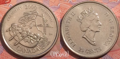 Канада 25 центов 2000 года, KM# 379, a064-029