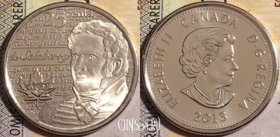 Канада 25 центов 2013 года, Шарль де Салаберри, 160-097
