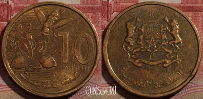 Марокко 10 сантимов 2013 года (1434), Y# 136, 212-120