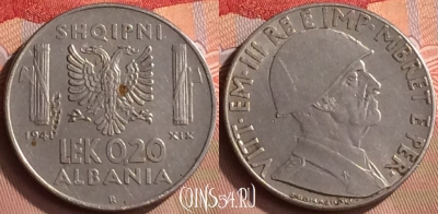 Албания 0.2 лек 1941 года, KM# 29, 421-043