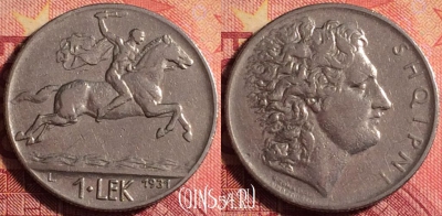 Албания 1 лек 1931 года, KM# 5, 163j-009