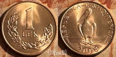 Албания 1 лек 2008 года, KM# 75a, UNC, 503s-127