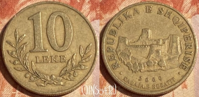 Албания 10 леков 2000 года, KM# 77, 295r-012