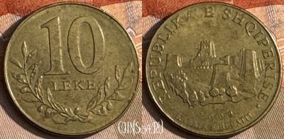Албания 10 леков 2009 года, KM# 77a, 211t-004 ♛