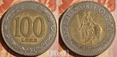 Албания 100 леков 2000 года, KM# 80, 296r-126 ♛