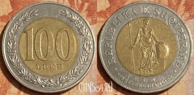 Албания 100 леков 2000 года, KM# 80, 462q-523 ♛
