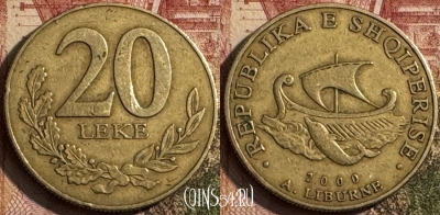 Албания 20 леков 2000 года, KM# 78, 212s-134