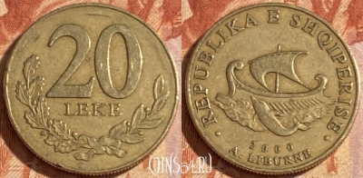 Албания 20 леков 2000 года, KM# 78, 398r-003
