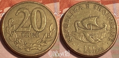 Албания 20 леков 2016 года, KM# 78a, 065s-007