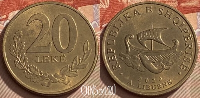 Албания 20 леков 2020 года, KM# 78a, 427q-037