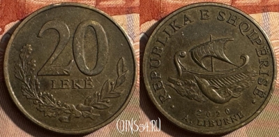 Албания 20 леков 2020 года, KM# 78a, 427s-051 ♛