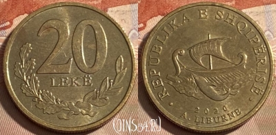 Албания 20 леков 2020 года, KM# 78a, 497р-141