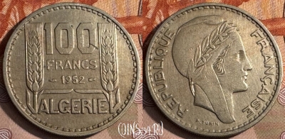 Алжир 100 франков 1952 года, KM# 93, 132s-064 ♛